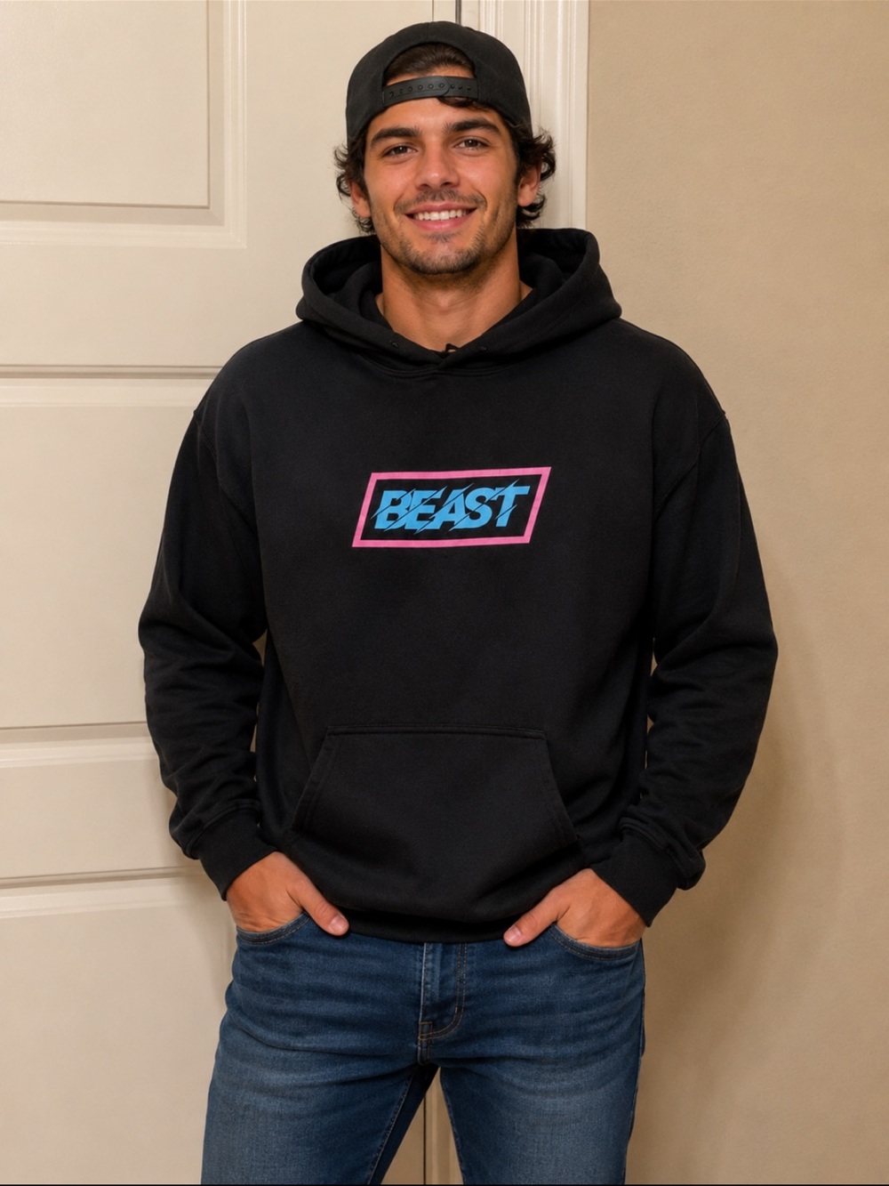 Beast Logo Black Men's Hoodie - Casual Pullover